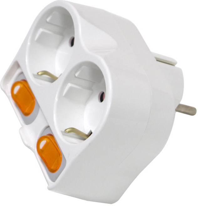 타노스 L형 스위치 멀티탭 2구 16A, 혼합색상, 1개