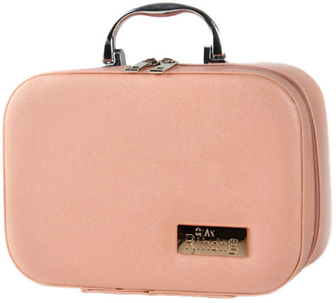 윰미엘 심플무지 레더 메이크업가방 L, 베이지핑크, 1개