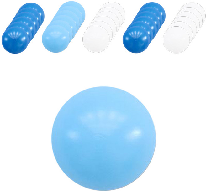 아하토이 킹콩 오션블루볼 80p, 진파랑색 + 하늘색 + 흰색, 1세트