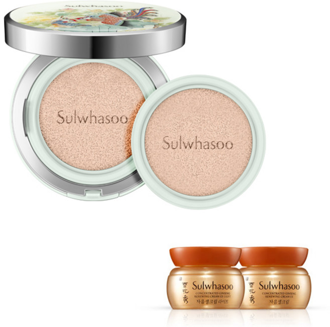 설화수 자정 브라이트닝 쿠션 봉황 리미티드 컬렉션 14g + 리필 14g + 자음생크림 GWP 2종, 23호 내추럴(베이지), 1개