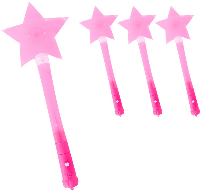 PARTYSHOW LED星星仙女棒, 粉紅色, 4入