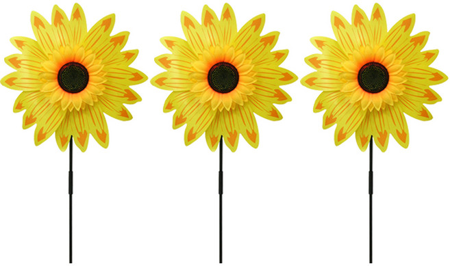 파티쇼 정원용 바람개비 해바라기소형, 혼합 색상, 3개입