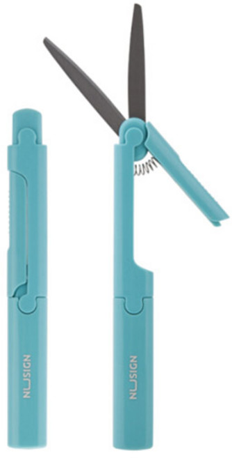 누사인 ABS 휴대용 가위 NS052, 라군블루, 2개