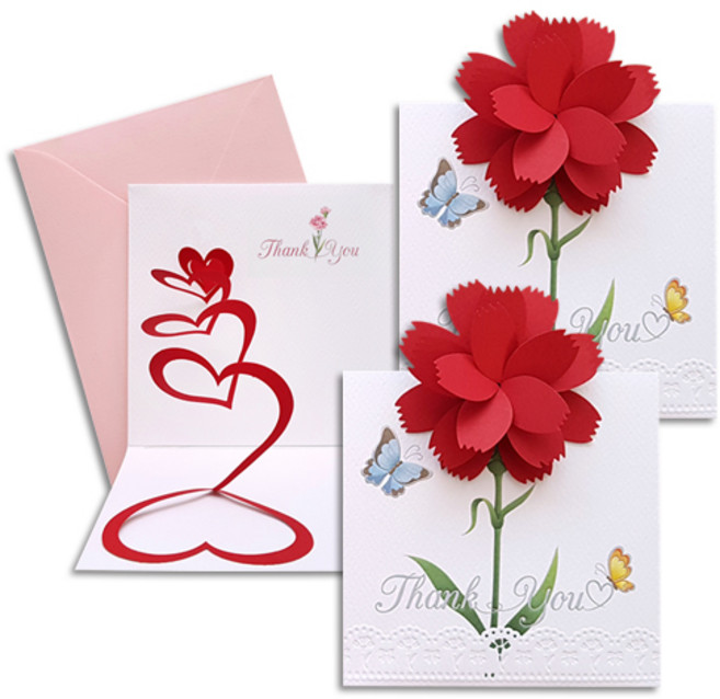 霧之國 立體感謝卡, 康乃馨, 3套