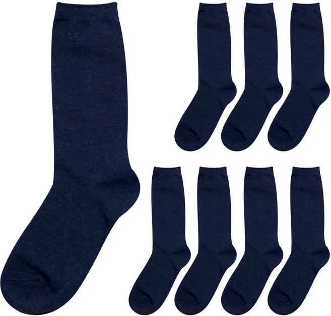 투투삭스 여성용 긴목 무지 양말 8켤레