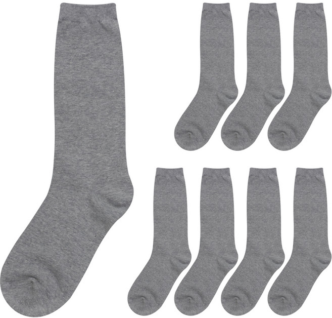 투투삭스 여성용 긴목 무지 양말 8켤레