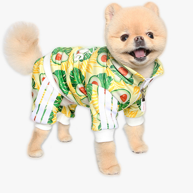 이츠독 아보카도 져지 올인원 반려동물 옷, 옐로우, 1개