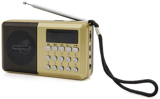 컴스 휴대용 라디오 스피커, YX976, 골드