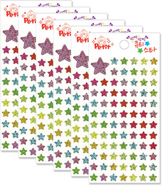 쁘띠팬시 반짝 큐티스타 da5247, 혼합 색상, 6개