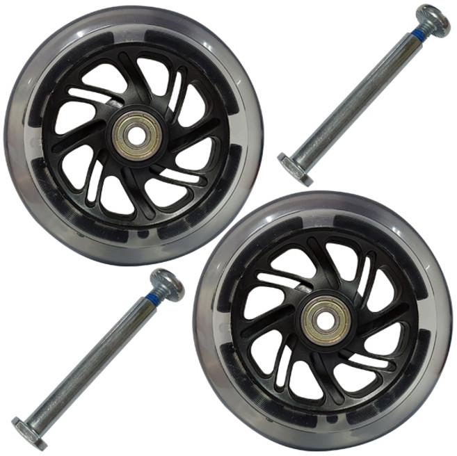 발로타 킥보드 LED 발광 불바퀴 120mm 2p + 볼트너트 2p, 블랙, 1세트