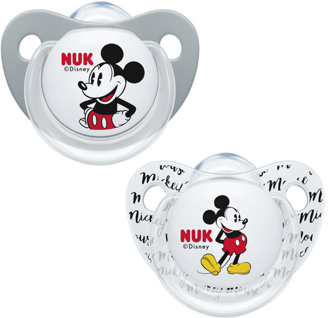 누크 뉴 디즈니 노리개젖꼭지 2p 세트, S1 (0~6개월), 1세트, 미키