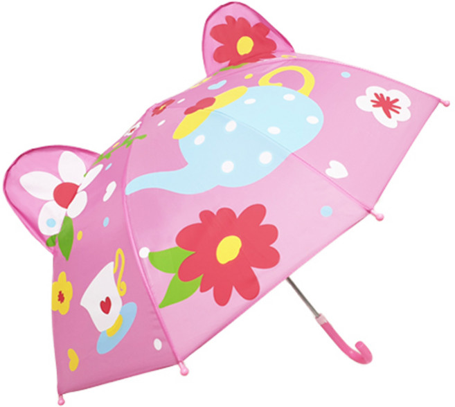 해피타운 유아동 핑크플라워 입체 우산