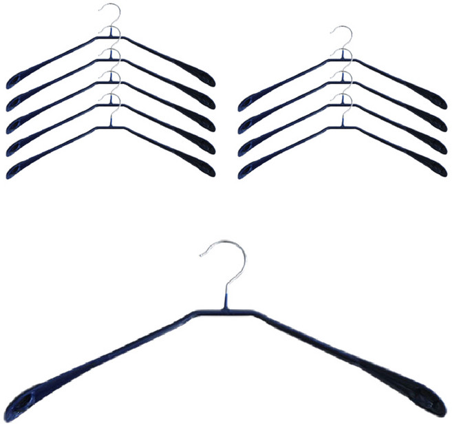 데코즈인 코팅 와이드 옷걸이, 네이비, 10개