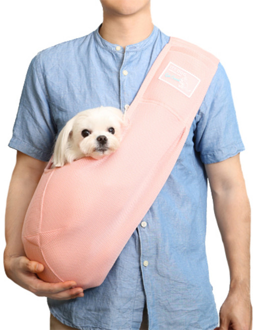 이츠독 캥거루 메쉬 슬링백, 핑크, 1개