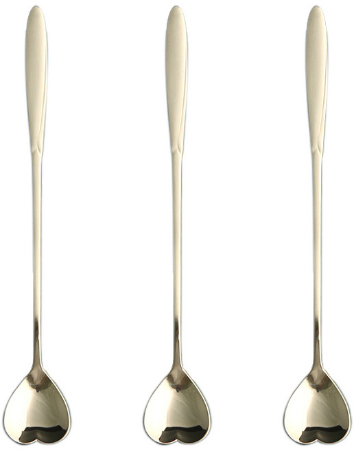 인스푼 엔젤하트 롱티스푼, 골드, 3개