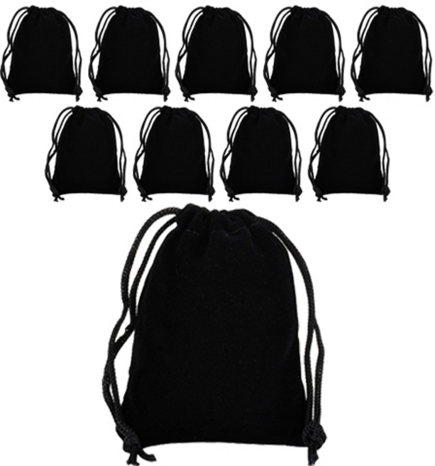 도나앤데코 브로디 벨벳 주머니 XL, 블랙, 10개