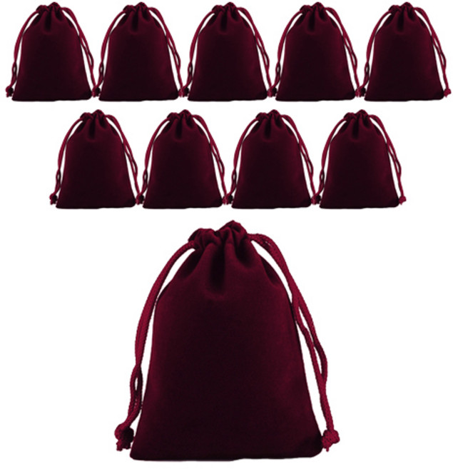 도나앤데코 브로디 벨벳 주머니 XL, 와인, 10개