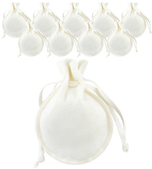 도나앤데코 단테 악세서리 벨벳 주머니, 아이보리, 10개