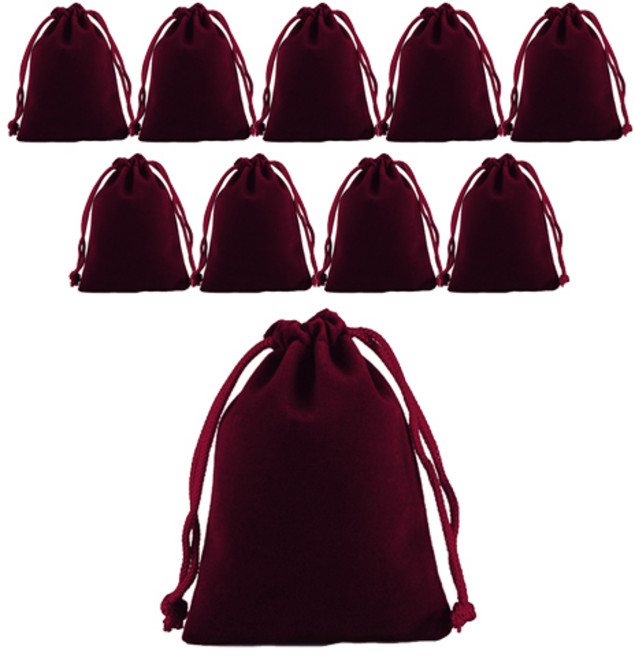 도나앤데코 브로디 벨벳 주머니 L, 와인, 10개