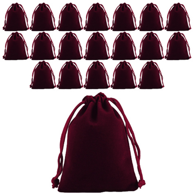 도나앤데코 브로디 벨벳 주머니 S, 와인, 20개