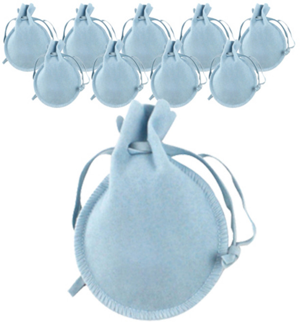 도나앤데코 단테 악세서리 벨벳 주머니, 아이스블루, 10개