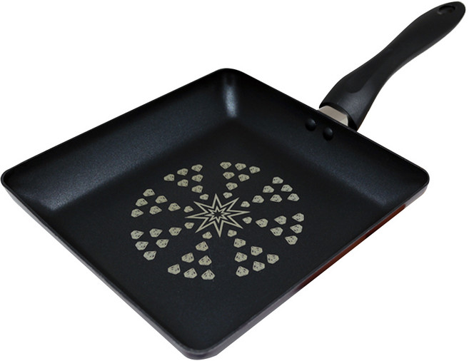 쿡앤쿡 다이아몬드 코팅 사각 후라이팬, 22cm, 1개