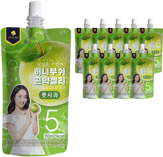 이너셋 허니부쉬 곤약젤리 풋사과, 10개, 150ml