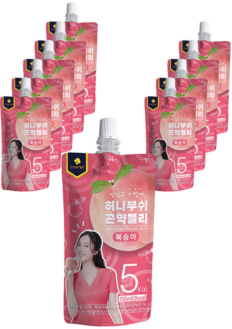 이너셋 허니부쉬 곤약젤리 복숭아, 150ml, 10개