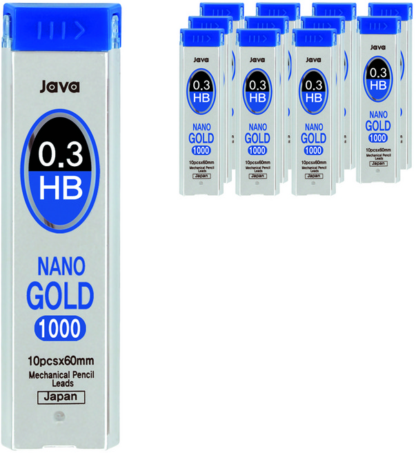 자바펜 나노골드 샤프심 HB, 0.3mm, 12개