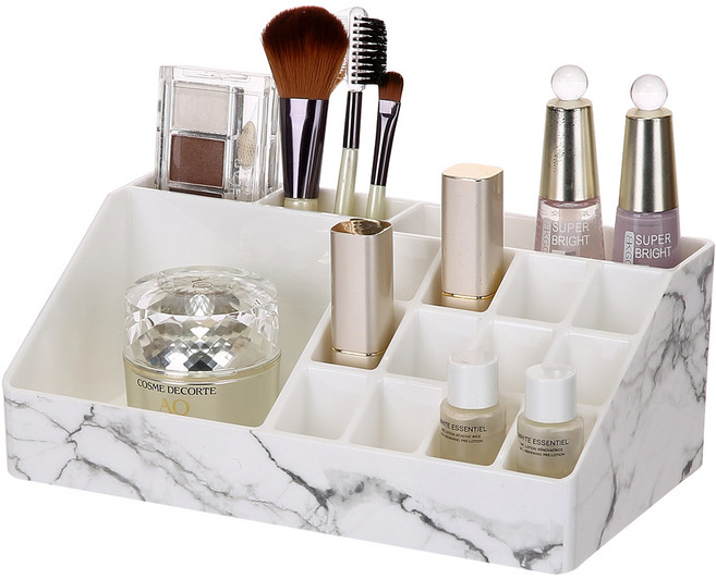 헬로리빙 마블패턴 16칸 화장품 정리함, 혼합색상, 1개