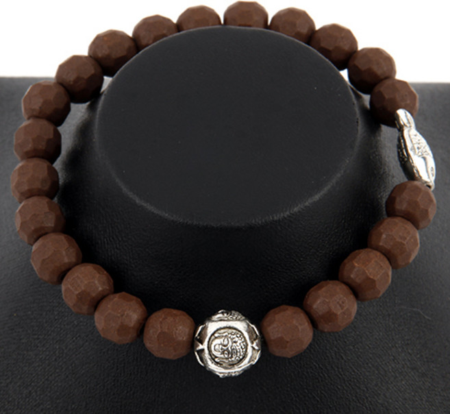 세븐스타 희토류 염주팔찌 브라운 은장장식 잉어연등 3XL, 1개