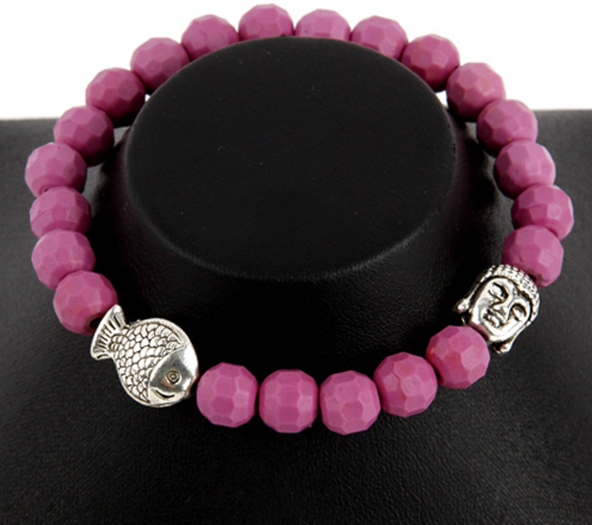세븐스타 희토류 염주팔찌 인디핑크 은장장식 석가잉어 3XL, 1개