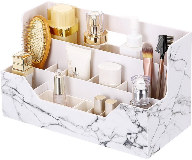 헬로리빙 마블패턴 디럭스 화장품 정리함, 혼합색상, 1개