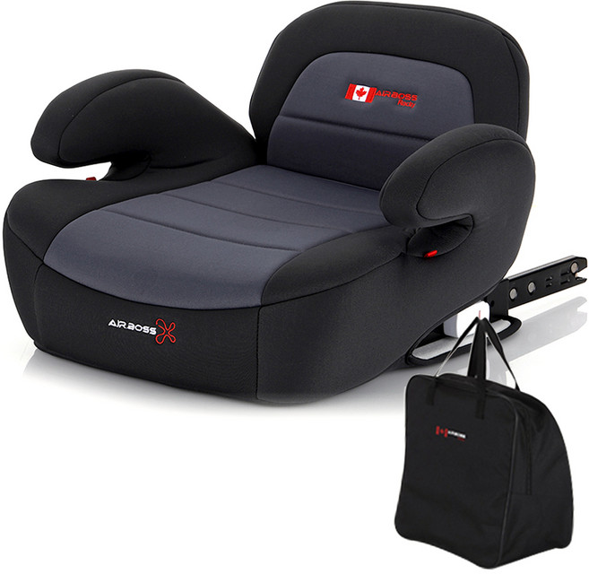 에어보스 록키 휴대용 부스터 카시트 + 보관가방 + 보호캡, 다크 그레이