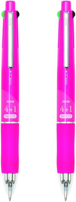 자바펜 제트 4 + 1 멀티펜 0.7mm, 핫핑크, 2개