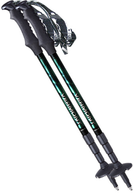 버먼트 홀릭 4단 등산스틱 2p, 그린, 2개