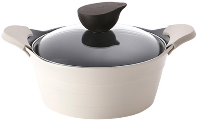 네오플램 일라 양수 냄비 + 유리뚜껑, 20cm, ivory, 1개