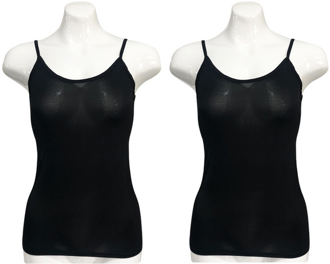 올리비아바비 인견 솔리드 스판 끈런닝 2p