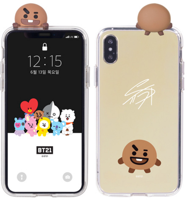 BT21 立體公仔造型鏡面手機殼
