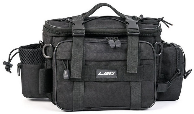 LEO LoveFish 방수 멀티 포켓 낚시가방 LEO-852, 블랙