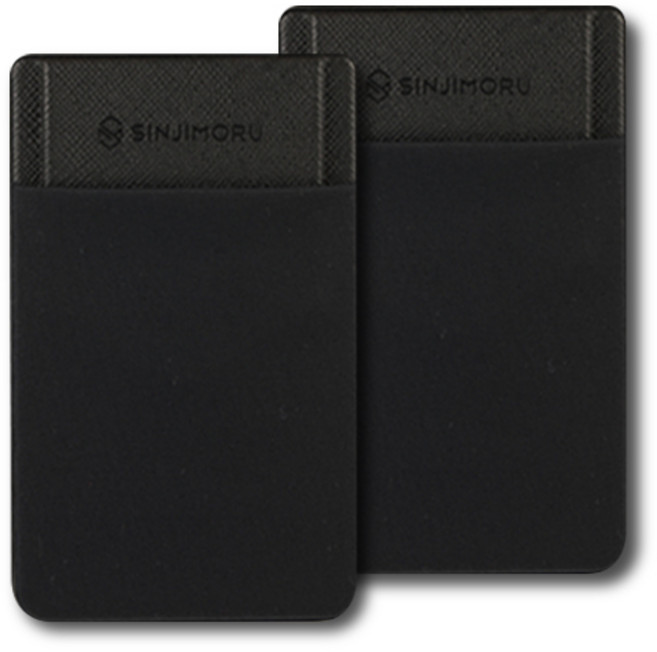 신지모루 파우치 플랩 핸드폰 카드케이스, 2개, 블랙