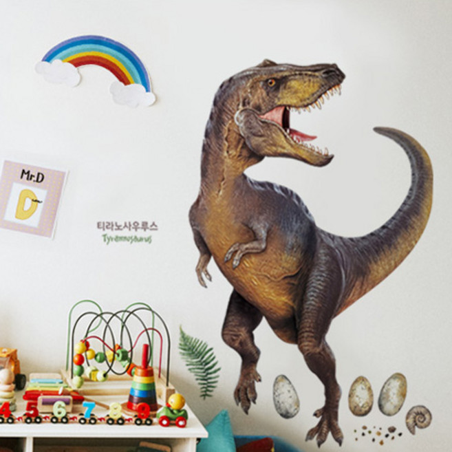 환타스틱스 리얼공룡 STICKER 티라노사우루스 세트 HP-3001, 혼합색상, 75 x 110 cm