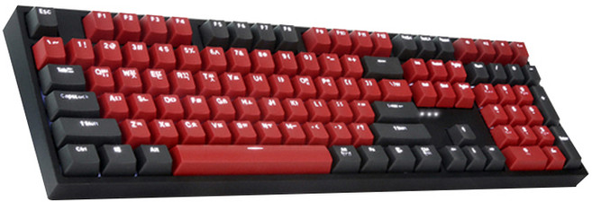 COX 게이트론 LED 게이밍 기계식 키보드, 레드 + 다크그레이, CK108, 녹축