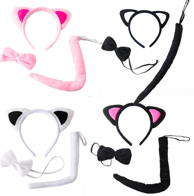 파티쇼 고양이 머리띠 3p세트, 혼합 색상, 4세트