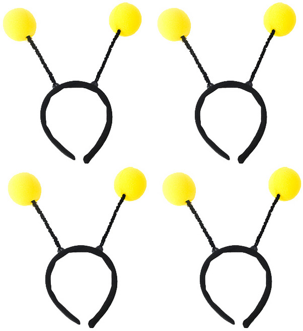 파티쇼 스펀지더듬이 머리띠, 옐로우, 4개