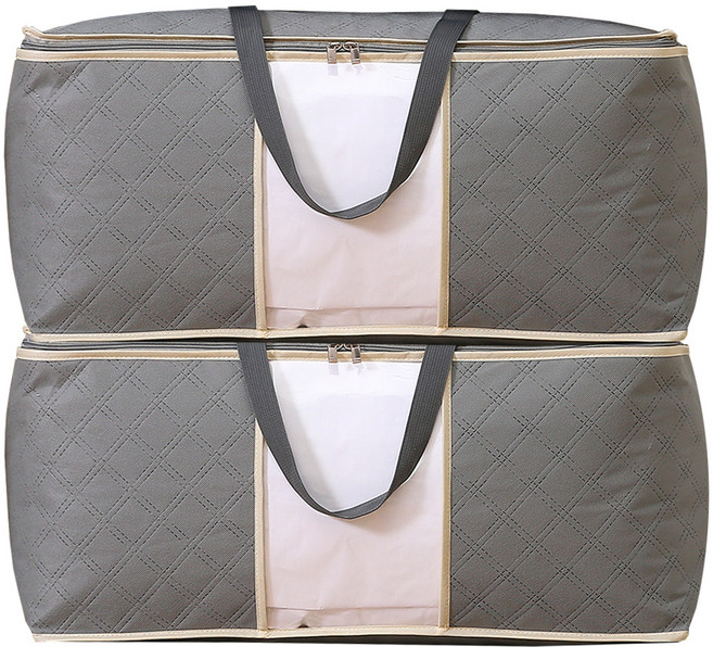 하늬통상 부직포 이불정리함, 그레이, 초특대형(70 x 50 x 30 cm), 2개