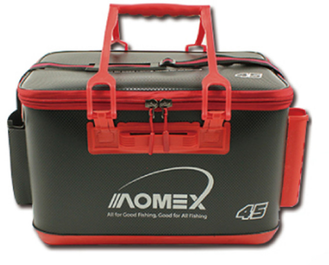 아오맥스 크릴바구니 낚시 하드 밑밥통 45L, 블랙 + 레드