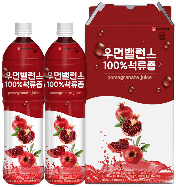렛츠미 우먼밸런스 석류즙 선물세트, 1L, 2개입