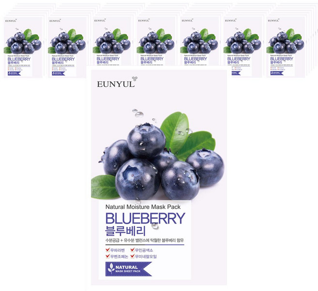 은율 내츄럴 블루베리 마스크팩, 1개입, 50개