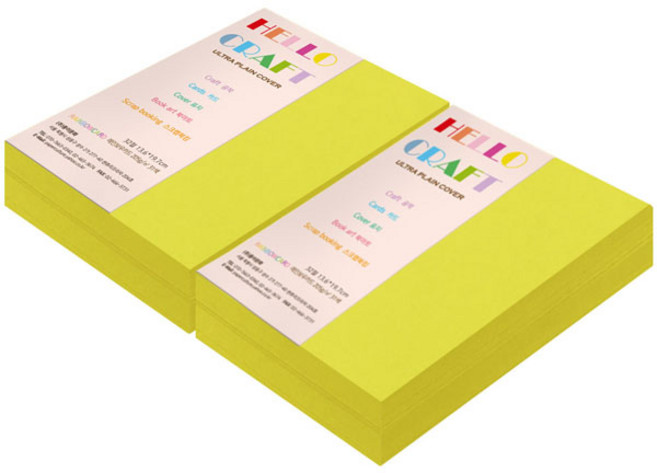 paperculture 厚雙面卡紙 彩虹卡 No.08 亮黃色, 32開, 440張